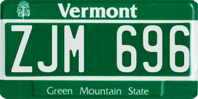 VT license plate ZJM696