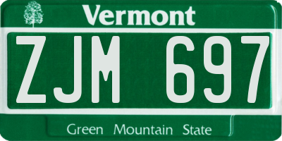 VT license plate ZJM697