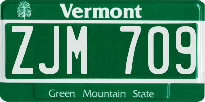 VT license plate ZJM709