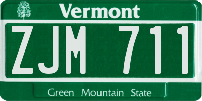 VT license plate ZJM711
