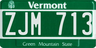 VT license plate ZJM713