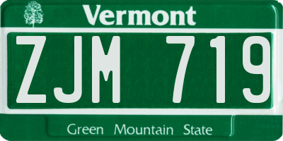 VT license plate ZJM719