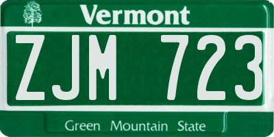 VT license plate ZJM723