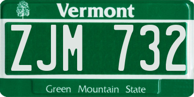 VT license plate ZJM732