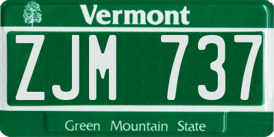 VT license plate ZJM737