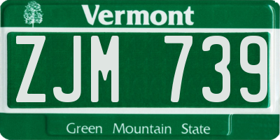 VT license plate ZJM739