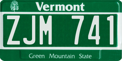 VT license plate ZJM741