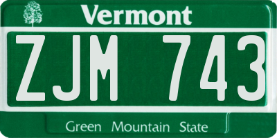 VT license plate ZJM743
