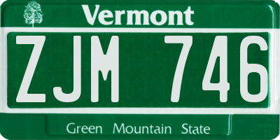 VT license plate ZJM746