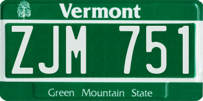 VT license plate ZJM751