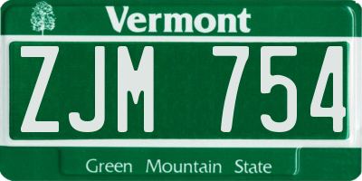 VT license plate ZJM754