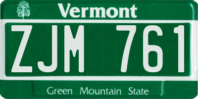 VT license plate ZJM761