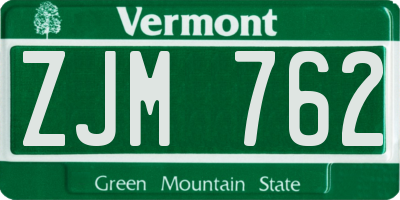 VT license plate ZJM762