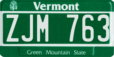 VT license plate ZJM763