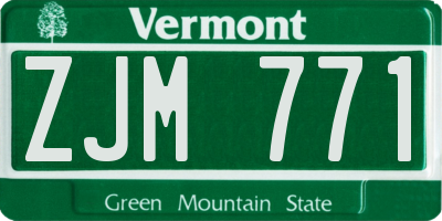 VT license plate ZJM771