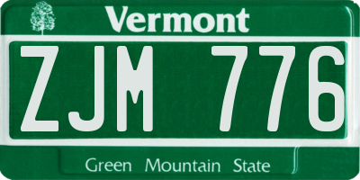 VT license plate ZJM776