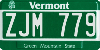 VT license plate ZJM779