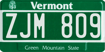 VT license plate ZJM809