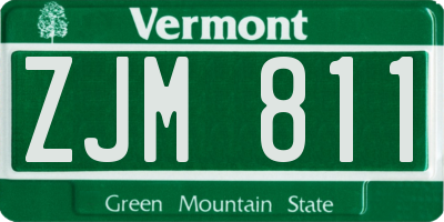 VT license plate ZJM811