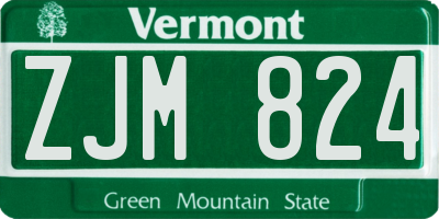 VT license plate ZJM824