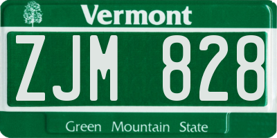 VT license plate ZJM828