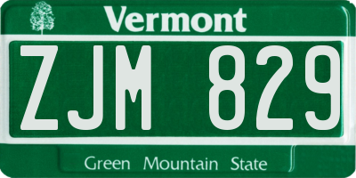 VT license plate ZJM829