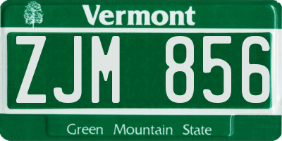 VT license plate ZJM856