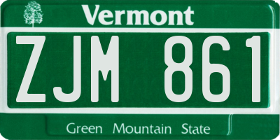 VT license plate ZJM861