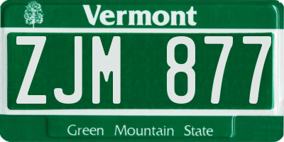 VT license plate ZJM877