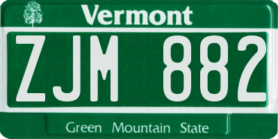 VT license plate ZJM882