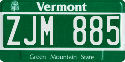VT license plate ZJM885