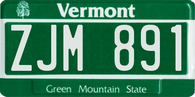 VT license plate ZJM891