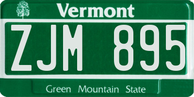 VT license plate ZJM895