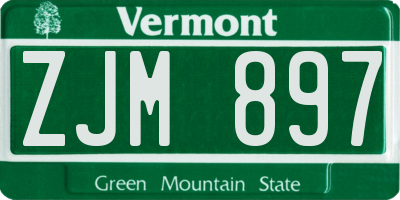 VT license plate ZJM897
