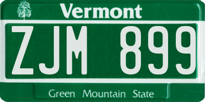 VT license plate ZJM899