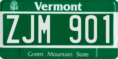 VT license plate ZJM901