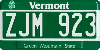 VT license plate ZJM923