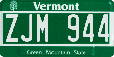 VT license plate ZJM944