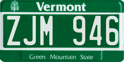 VT license plate ZJM946