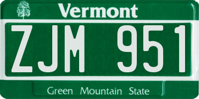 VT license plate ZJM951