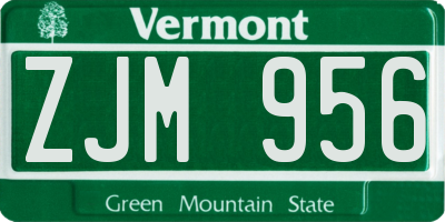 VT license plate ZJM956