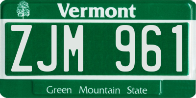 VT license plate ZJM961