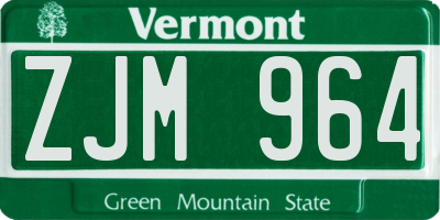 VT license plate ZJM964