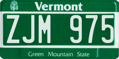 VT license plate ZJM975
