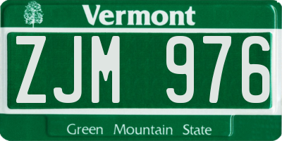VT license plate ZJM976