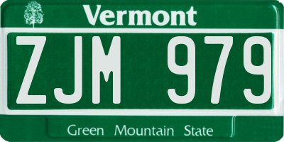 VT license plate ZJM979