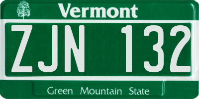 VT license plate ZJN132
