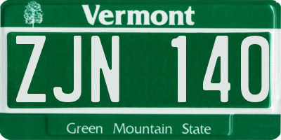 VT license plate ZJN140