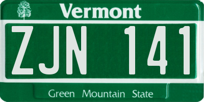 VT license plate ZJN141