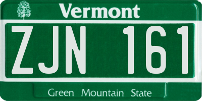 VT license plate ZJN161